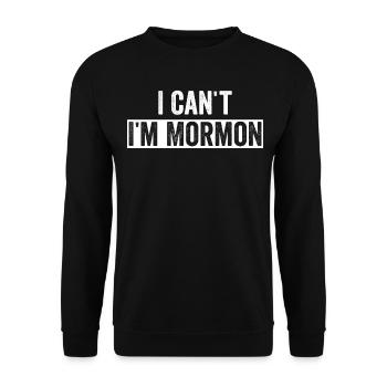 Funny Mormon missionary LDS - Unisex Sweatshirt - black - Front - Alina (178cm) & Michal (187cm)