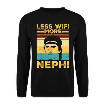 Funny Mormon Missionary LDS Retro - Unisex Sweatshirt - black - Front - Alina (178cm) & Michal (187cm)