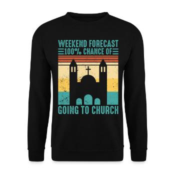 Funny Mormon - Unisex Sweatshirt - black - Front - Alina (178cm) & Michal (187cm)