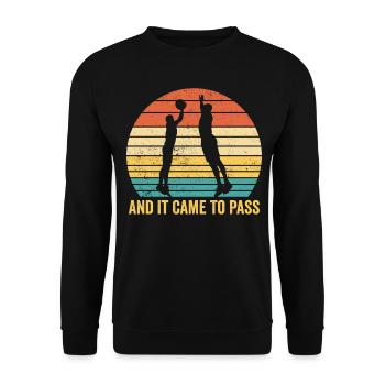 Funny Mormon Missionary LDS Basketball - Unisex Sweatshirt - black - Front - Alina (178cm) & Michal (187cm)