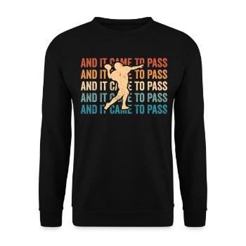 Funny Mormon Missionary LDS Soccer - Unisex Sweatshirt - black - Front - Alina (178cm) & Michal (187cm)