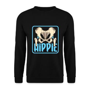 Hippie - Neue Hüfte - Unisex Pullover - Schwarz - Vorne - Alina (178cm) & Michal (187cm)