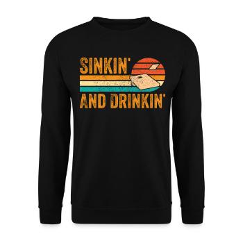 Drôle de trou de maïs Cornhole Retro - Sweat-shirt Unisexe - noir - Devant - Alina (178cm) & Michal (187cm)