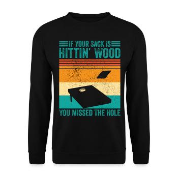 Funny cornhole - Unisex Sweatshirt - black - Front - Alina (178cm) & Michal (187cm)