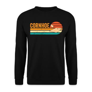 Drôle de trou de maïs Cornhole Retro - Sweat-shirt Unisexe - noir - Devant - Alina (178cm) & Michal (187cm)