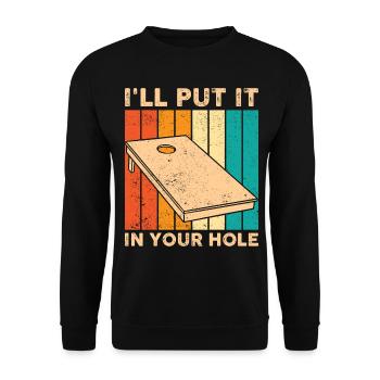 Funny Cornhole Corn Hole Retro - Unisex Sweatshirt - black - Front - Alina (178cm) & Michal (187cm)