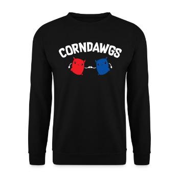 Lustiges Cornhole Corn Hole - Unisex Pullover - Schwarz - Vorne - Alina (178cm) & Michal (187cm)