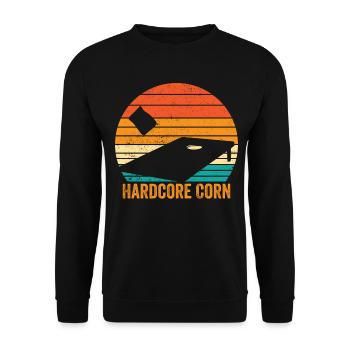 Drôle de trou de maïs Cornhole Retro - Sweat-shirt Unisexe - noir - Devant - Alina (178cm) & Michal (187cm)