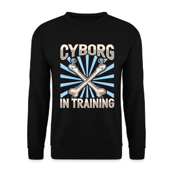 Cyborg in training - New hip - Unisex Sweatshirt - black - Front - Alina (178cm) & Michal (187cm)