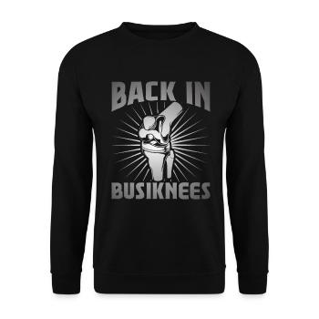 Back in Busiknees - Knee surgery - Unisex Sweatshirt - black - Front - Alina (178cm) & Michal (187cm)