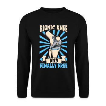 Finally free - knee prosthesis - Unisex Sweatshirt - black - Front - Alina (178cm) & Michal (187cm)