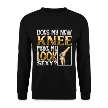 Mach meine neues Knie mich sexy - Knie Titan - Unisex Pullover - Schwarz - Vorne - Alina (178cm) & Michal (187cm)