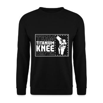 Team Titanium Knee Chapter - Knee Surgery - Unisex Sweatshirt - black - Front - Alina (178cm) & Michal (187cm)
