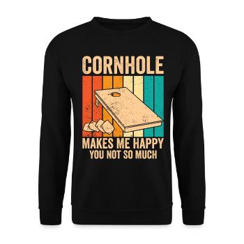 Funny Cornhole Retro - Unisex Sweatshirt - black - Front - Alina (178cm) & Michal (187cm)