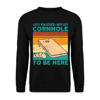 Funny Cornhole Corn Hole - Unisex Sweatshirt - black - Front - Alina (178cm) & Michal (187cm)