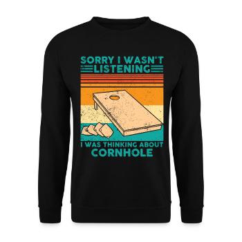 Drôle de trou de maïs - Sweat-shirt Unisexe - noir - Devant - Alina (178cm) & Michal (187cm)