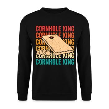 Cornhole Corn Hole Retro - Unisex Pullover - Schwarz - Vorne - Alina (178cm) & Michal (187cm)