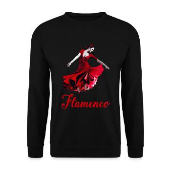 Flamenco Tanz Andalusien Spanischer Tanz - Unisex Pullover - Schwarz - Vorne - Alina (178cm) & Michal (187cm)