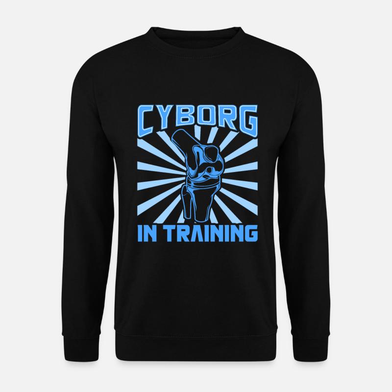 Cyborg im Training - Knieprothese - Unisex Pullover - Schwarz