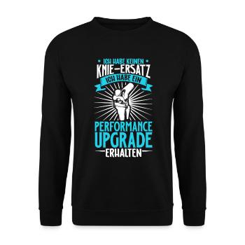 Ich habe keinen Knie Ersatz - Knie OP - Unisex Pullover - Schwarz - Vorne - Alina (178cm) & Michal (187cm)