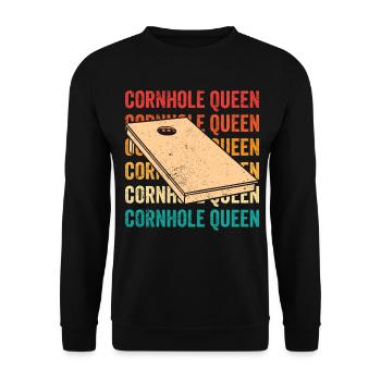 Cornhole Corn Hole Retro - Unisex Pullover - Schwarz - Vorne - Alina (178cm) & Michal (187cm)