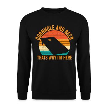 Lustiges Cornhole Retro - Unisex Pullover - Schwarz - Vorne - Alina (178cm) & Michal (187cm)