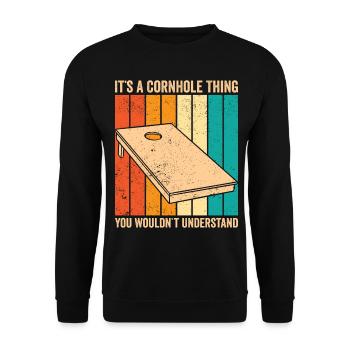 Drôle de trou de maïs - Sweat-shirt Unisexe - noir - Devant - Alina (178cm) & Michal (187cm)