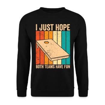 Cornhole Corn Hole Retro - Sweat-shirt Unisexe - noir - Devant - Alina (178cm) & Michal (187cm)