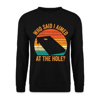 Drôle de trou de maïs Cornhole Retro - Sweat-shirt Unisexe - noir - Devant - Alina (178cm) & Michal (187cm)