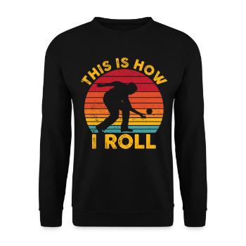 Funny Boccia Ball Retro - Unisex Sweatshirt - black - Front - Alina (178cm) & Michal (187cm)