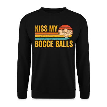 Drôle de boule de boccia rétro - Sweat-shirt Unisexe - noir - Devant - Alina (178cm) & Michal (187cm)