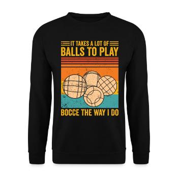 Drôle de boule de pétanque - Sweat-shirt Unisexe - noir - Devant - Alina (178cm) & Michal (187cm)