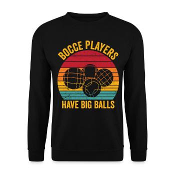 Funny Boccia Ball Retro - Unisex Sweatshirt - black - Front - Alina (178cm) & Michal (187cm)