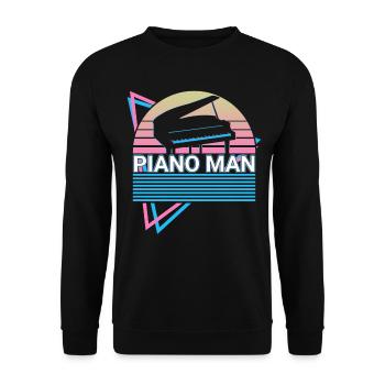 Piano Man Clavier Klavier Retro - Sweat-shirt Unisexe - noir - Devant - Alina (178cm) & Michal (187cm)