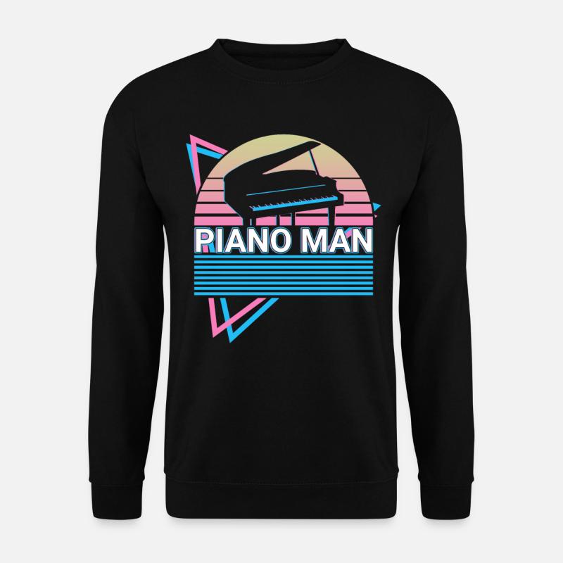 Piano Man Keyboard Klavier Retro - Unisex Sweatshirt - black