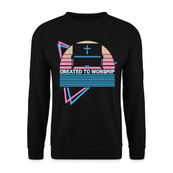 Piano Clavier Piano Retro - Sweat-shirt Unisexe - noir - Devant - Alina (178cm) & Michal (187cm)