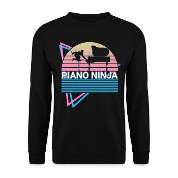 Piano Ninja Clavier Piano Rétro - Sweat-shirt Unisexe - noir - Devant - Alina (178cm) & Michal (187cm)