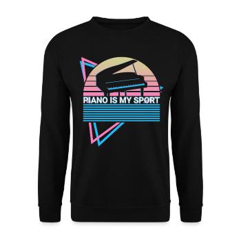 Piano Is My Sport Keyboard Piano Retro - Unisex Sweatshirt - black - Front - Alina (178cm) & Michal (187cm)