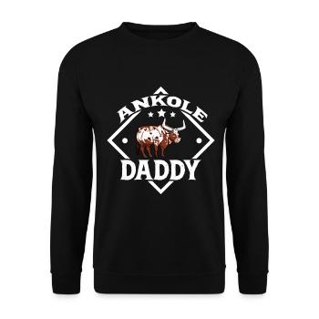 Ankole Daddy - Ankole Rind - Unisex Pullover - Schwarz - Vorne - Alina (178cm) & Michal (187cm)