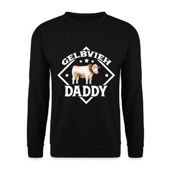 Gelbvieh Daddy - Gelbvieh Rind - Unisex Pullover - Schwarz - Vorne - Alina (178cm) & Michal (187cm)