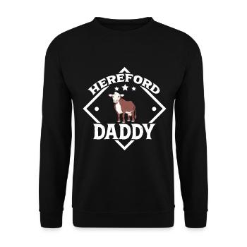 Hereford Daddy - Bœuf Hereford - Sweat-shirt Unisexe - noir - Devant - Alina (178cm) & Michal (187cm)