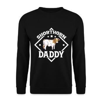 Shorthorn Daddy - Boeuf Shorthorn - Sweat-shirt Unisexe - noir - Devant - Alina (178cm) & Michal (187cm)