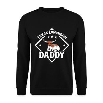 Texas Longhorn Daddy - Texas Longhorn Beef - Unisex Sweatshirt - black - Front - Alina (178cm) & Michal (187cm)