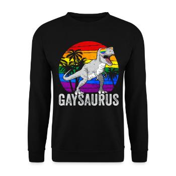 Gay Pride Drapeau arc-en-ciel Dinosaure Tr - Sweat-shirt Unisexe - noir - Devant - Alina (178cm) & Michal (187cm)