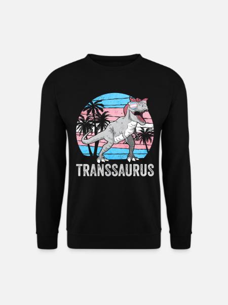 Transgender Stolz Trans Flagge Dinosaurier Trex LG - Unisex Pullover - Schwarz