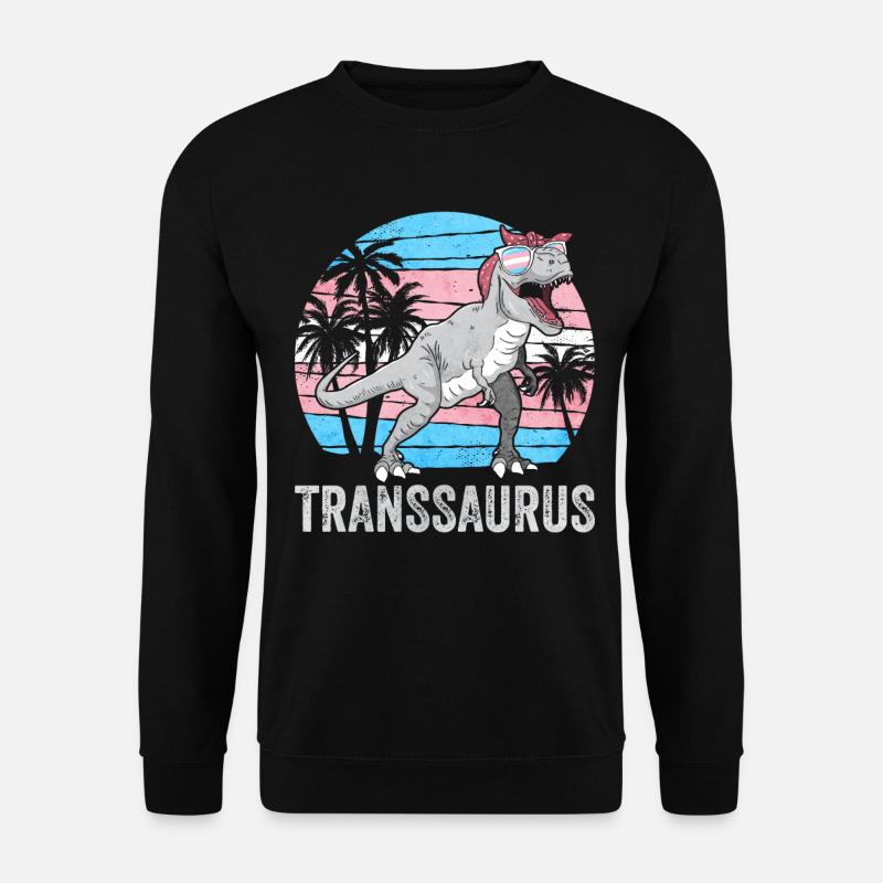 Transgender Stolz Trans Flagge Dinosaurier Trex LG - Unisex Pullover - Schwarz