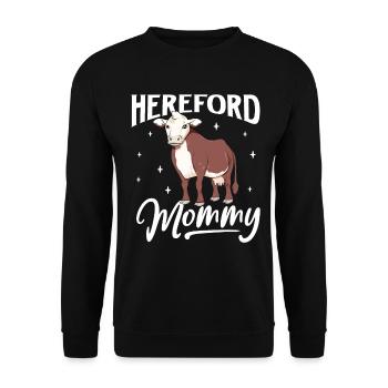 Hereford Mommy - Boeuf Hereford - Sweat-shirt Unisexe - noir - Devant - Alina (178cm) & Michal (187cm)