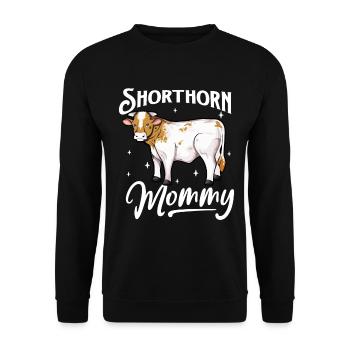 Shorthorn Mommy - Shorthorn Rind - Unisex Pullover - Schwarz - Vorne - Alina (178cm) & Michal (187cm)