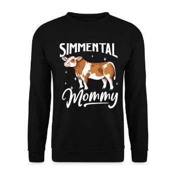 Simmental Mommy - Bœuf Simmental - Sweat-shirt Unisexe - noir - Devant - Alina (178cm) & Michal (187cm)