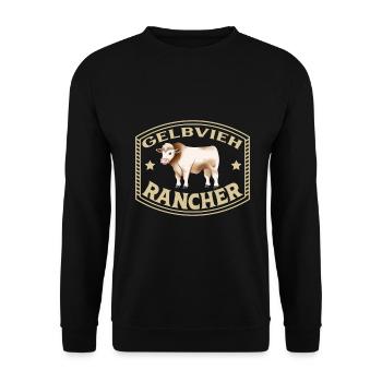 Frankenvieh Rind - Gelbvieh Rancher - Unisex Sweatshirt - black - Front - Alina (178cm) & Michal (187cm)
